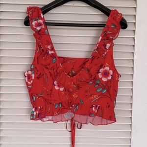 Bright red sleeveless top size S